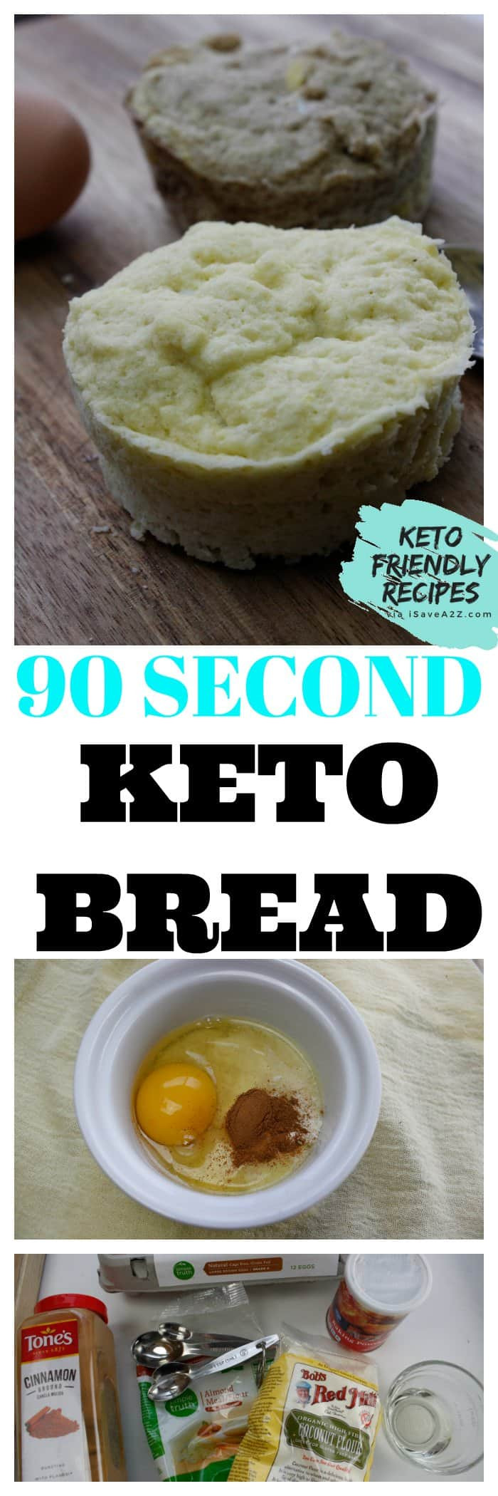 3 Ingredient 90 Second Keto Bread
 DELICIOUS Keto 90 Second Bread Recipe iSaveA2Z