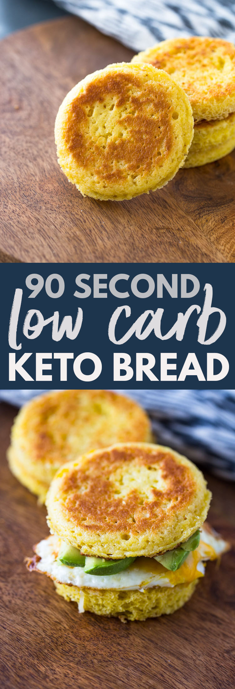 3 Ingredient 90 Second Keto Bread
 90 Second Microwavable Low Carb Keto Bread