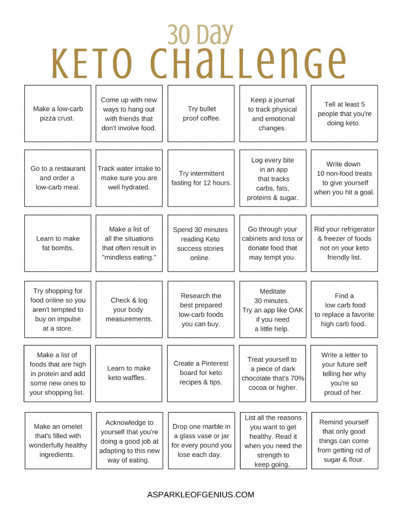 30 Day Keto Diet Plan
 Keto 30 Day Challenge Printable Free keto 30 challenge