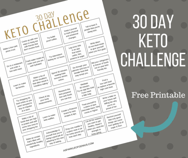 30 Day Keto Diet Plan
 Keto 30 Day Challenge Printable Free keto 30 challenge