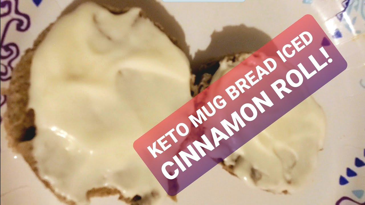 90 Second Keto Bread Cinnamon
 KETO 90 SECOND MUG BREAD CINNAMON ROLL WITH FROSTING KETO