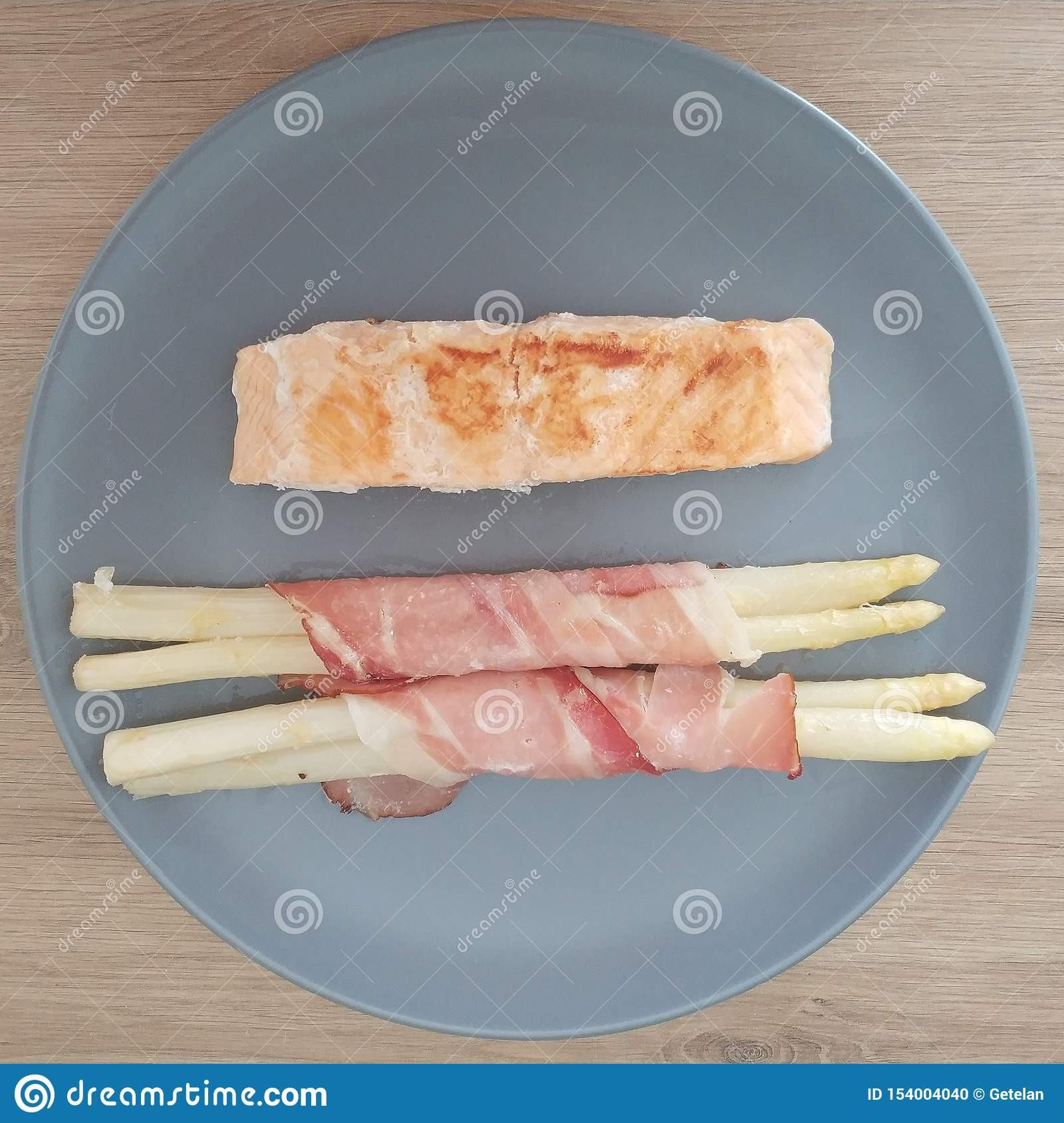Bacon Wrapped Salmon Keto
 Ketogenic Meal Salmon Fish With Bacon Wrapped White