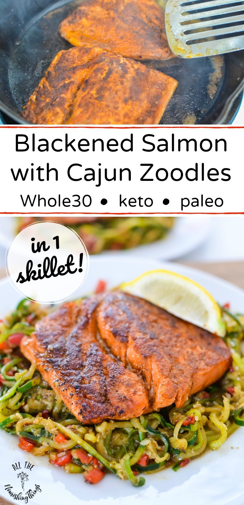Blackened Salmon Keto
 Whole30 Keto Blackened Salmon with Cajun Zoodles in 1