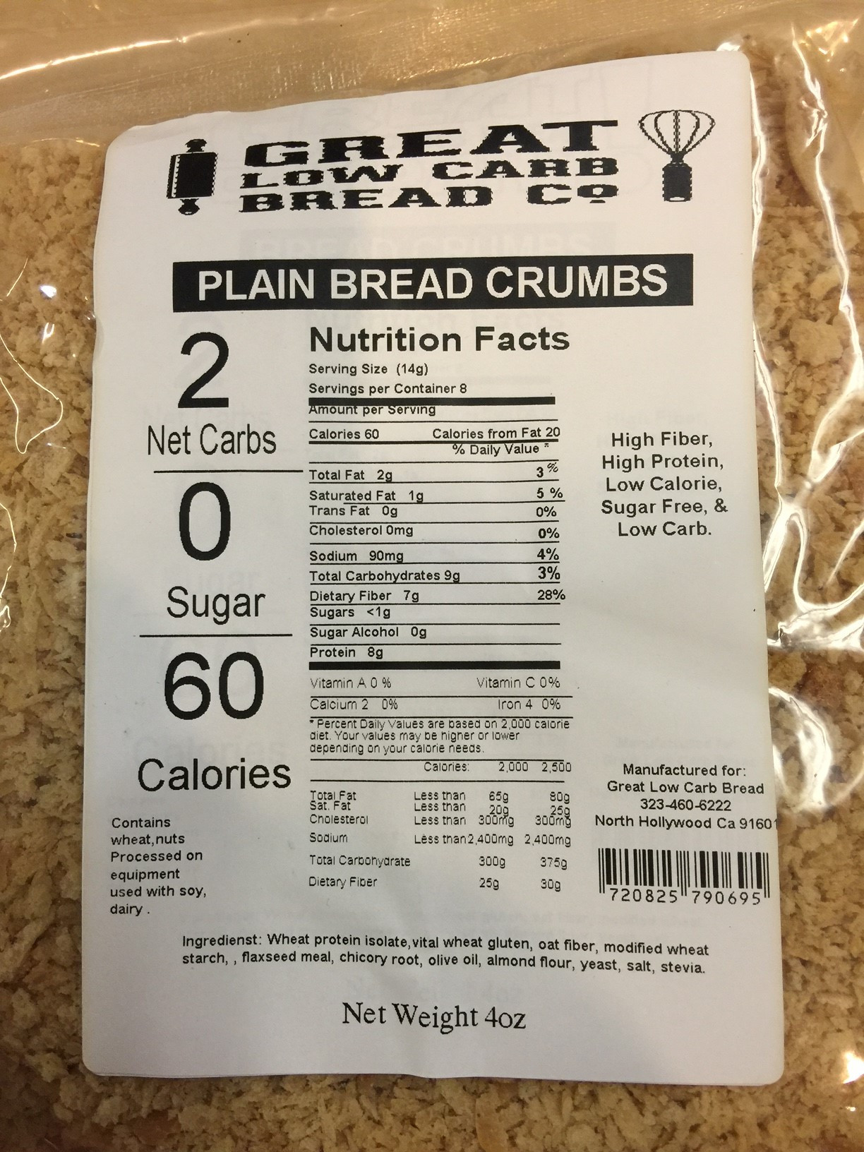 Bread Crumbs Carbs
 Great Low Carb Plain Bread Crumbs 4oz bag – Lo Carb U