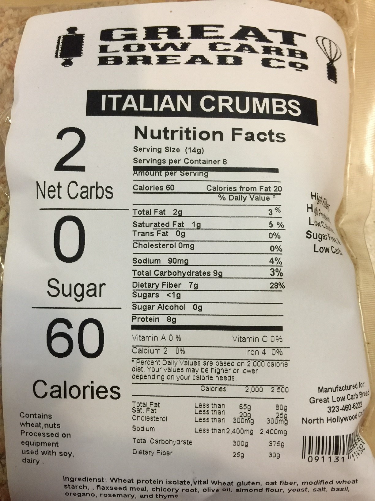 Bread Crumbs Carbs
 Great Low Carb Italian Bread Crumbs 4oz bag – Lo Carb U