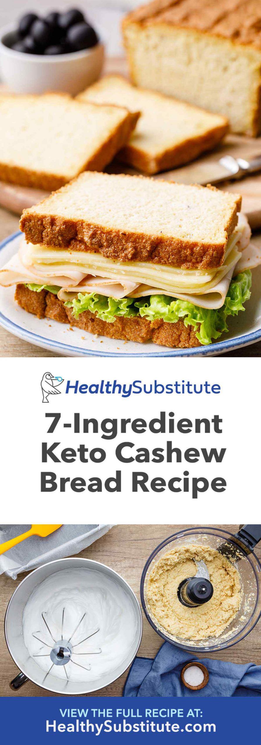 Bread Substitute For Low Carb Diet
 7 Ingre nt Keto Cashew Bread High Protein Low Carb