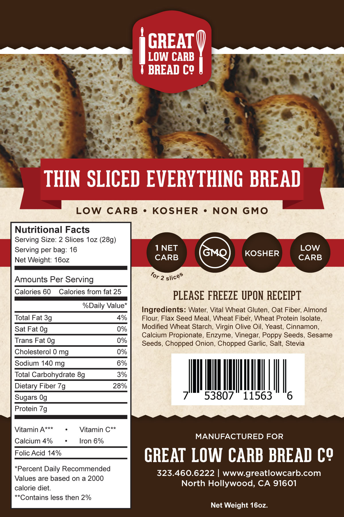 Carbs Bread Slice
 Great Low Carb Thin Sliced Everything Bread – Lo Carb U