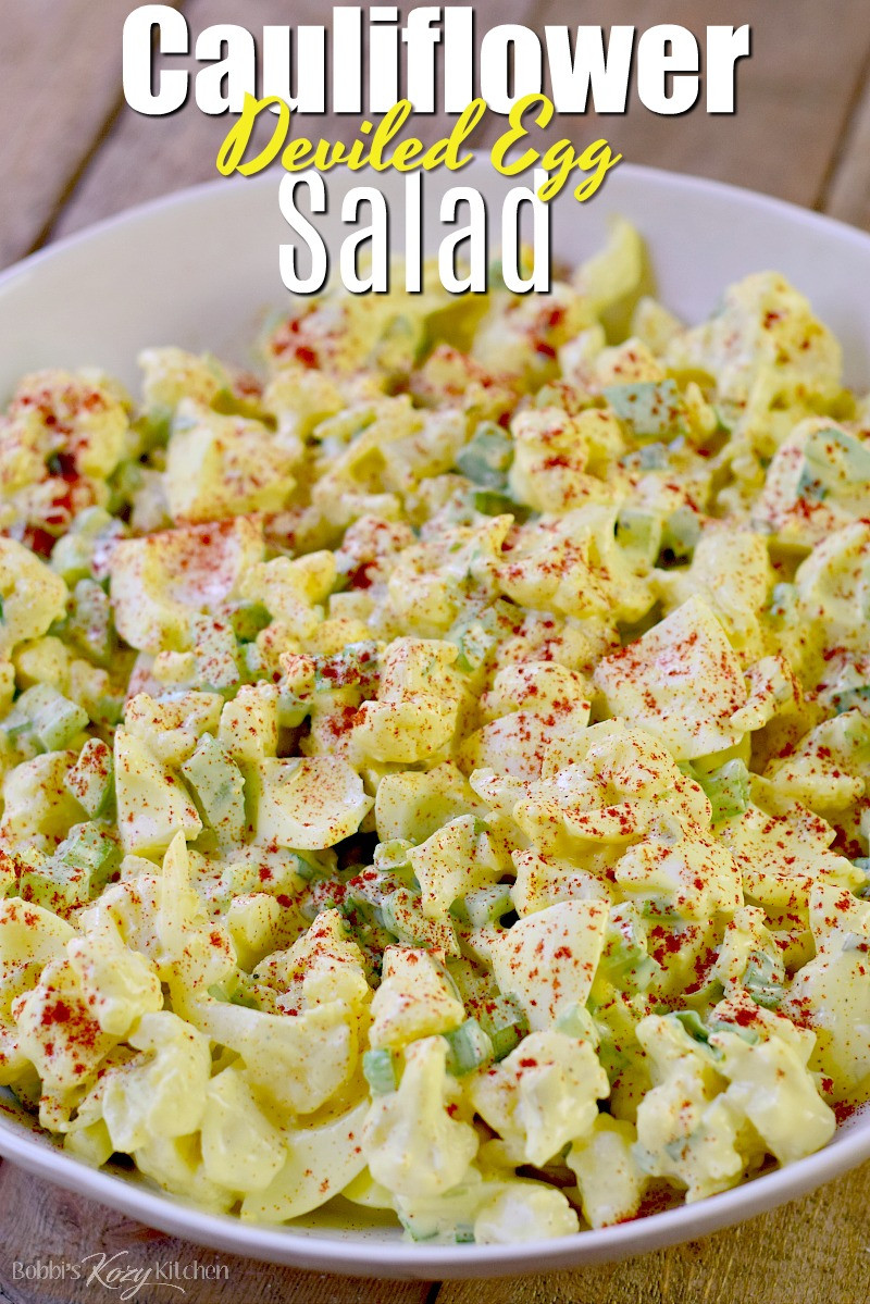 Cauliflower Keto Salad
 Keto Deviled Egg Cauliflower Salad