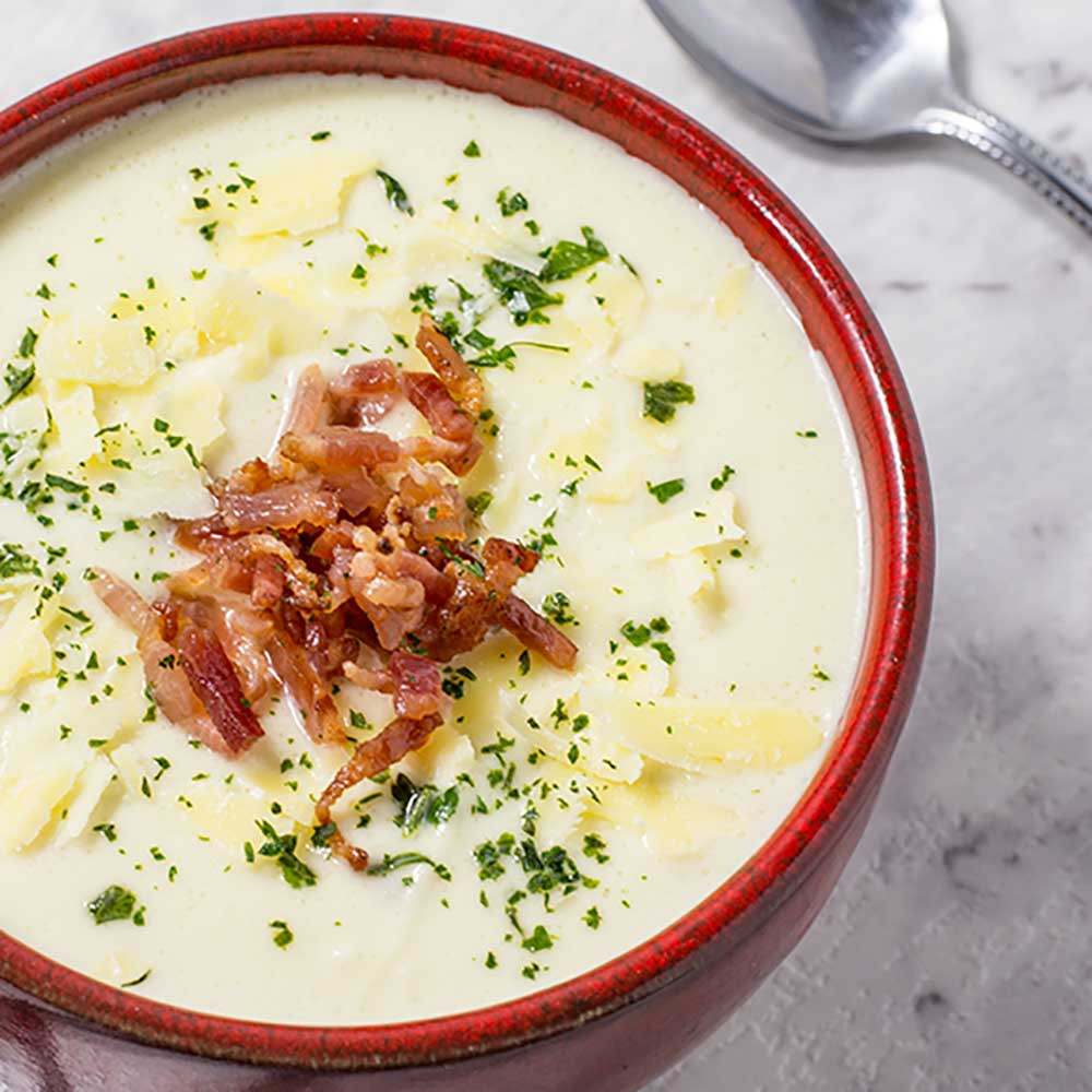 Cauliflower Keto Soup
 Keto Cheese & Bacon Cauliflower Soup "Easy & Creamy