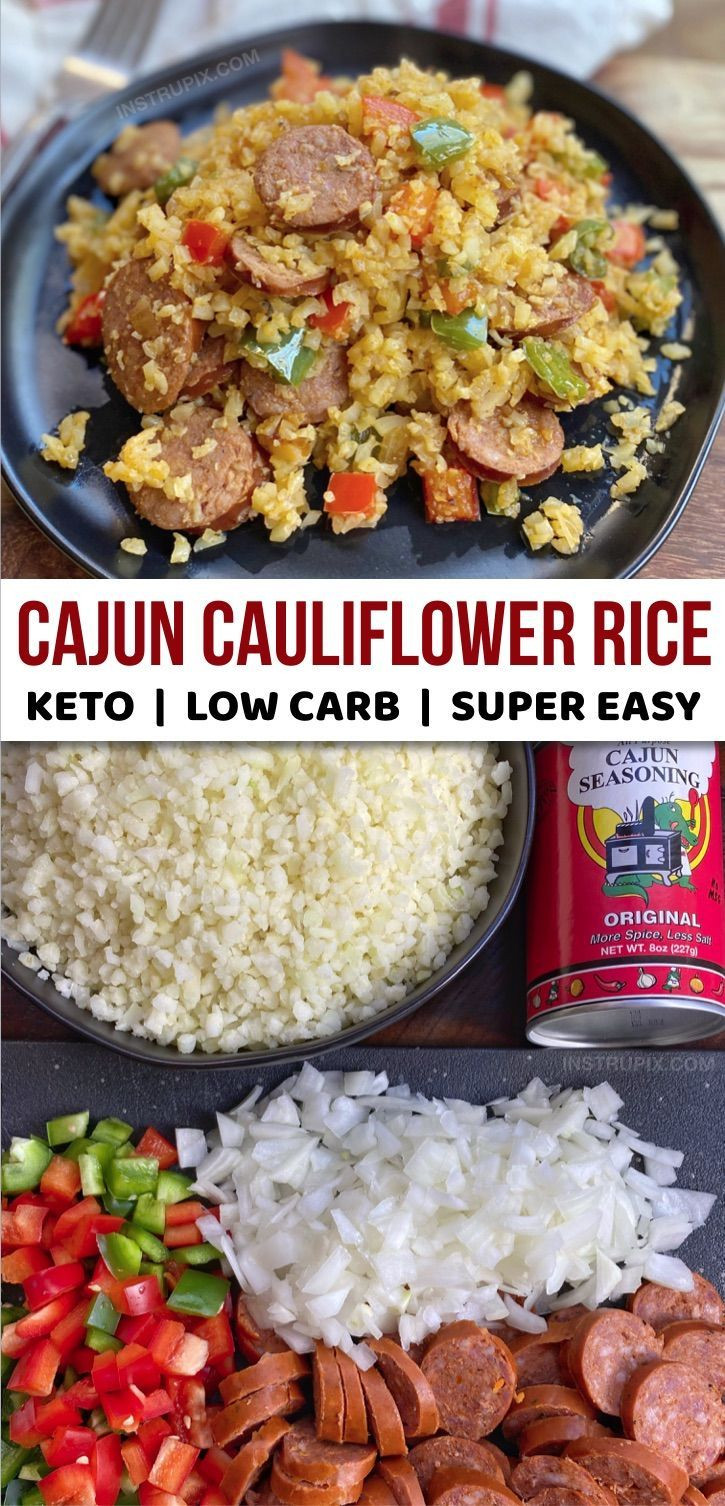 Cauliflower Rice Recipes Healthy Keto Cajun Cauliflower Rice Keto & Low Carb Recipe