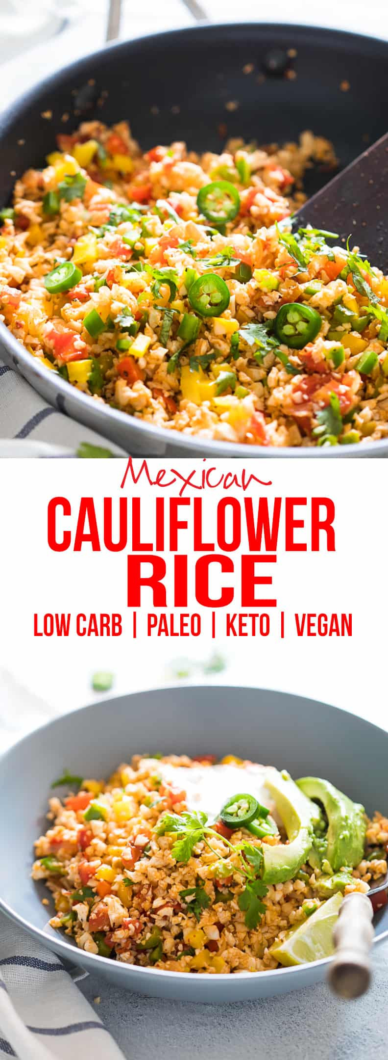 Cauliflower Rice Recipes Mexican Keto
 Low Carb Mexican Cauliflower Rice Paleo Vegan Keto