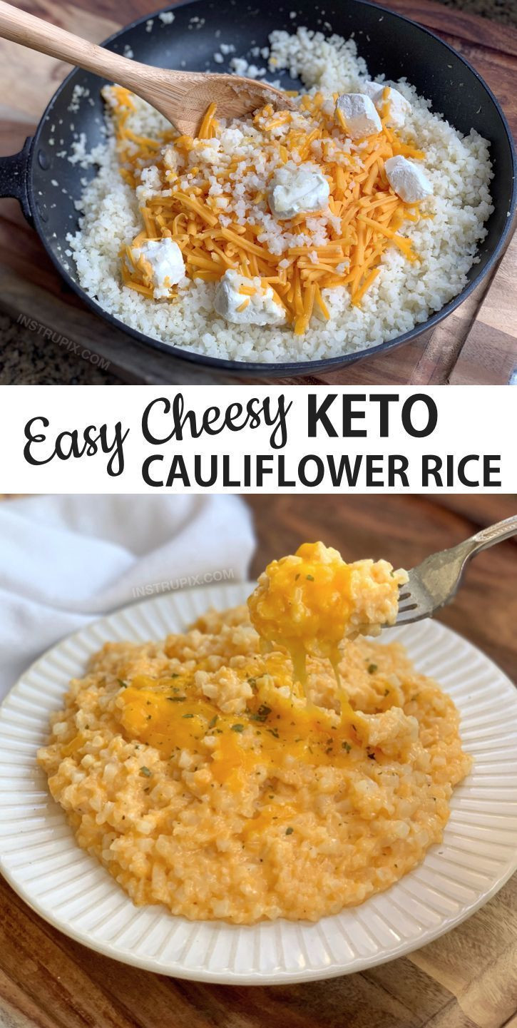Cheesy Riced Cauliflower Keto
 Easy Cheesy Cauliflower Rice Keto & Low Carb