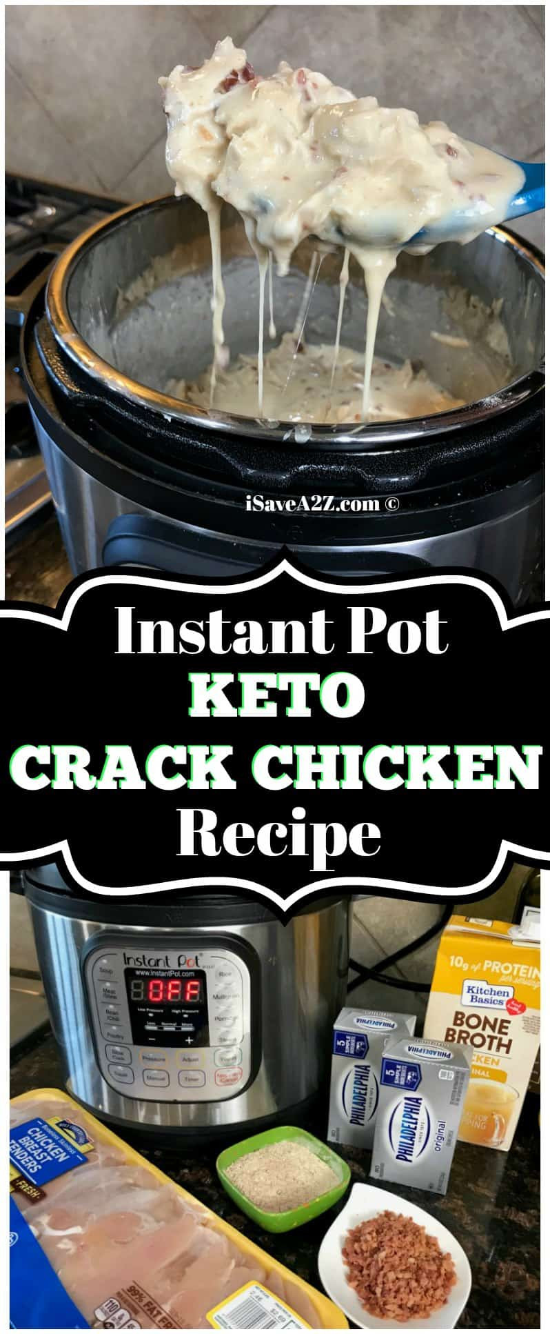 Chicken Keto Instant Pot Recipes
 Instant Pot Keto Crack Chicken Recipe iSaveA2Z