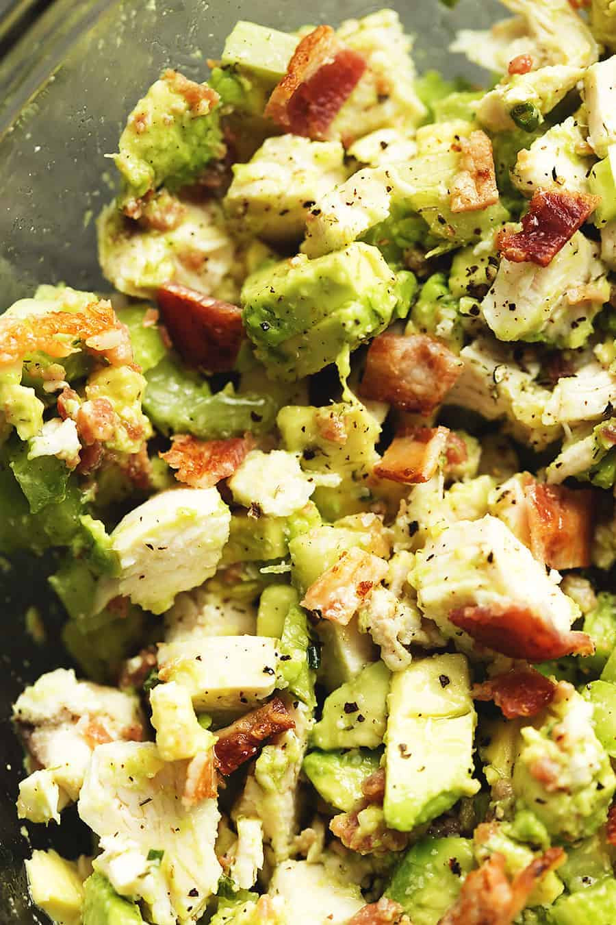 Chicken Keto Salad
 Keto Chicken Salad with Avocado and Bacon • Low Carb with