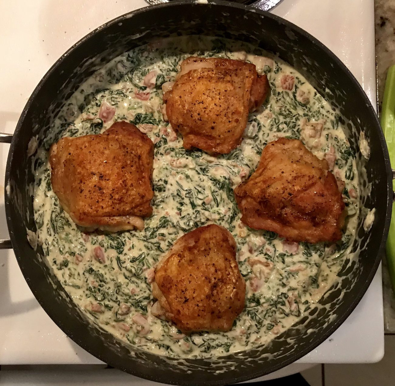 Chicken Thigh Keto Recipe
 Keto Creamed Spinach with Chicken Thighs