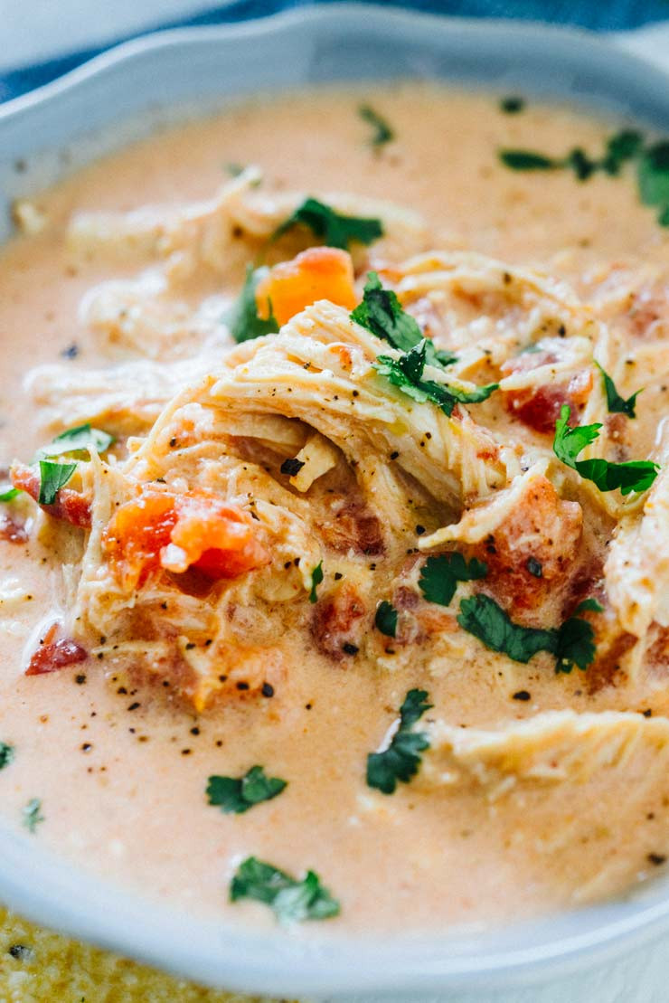Chicken Tortilla Soup Instapot Keto
 Zesty Queso Chicken Keto Soup Make in the Slow Cooker or