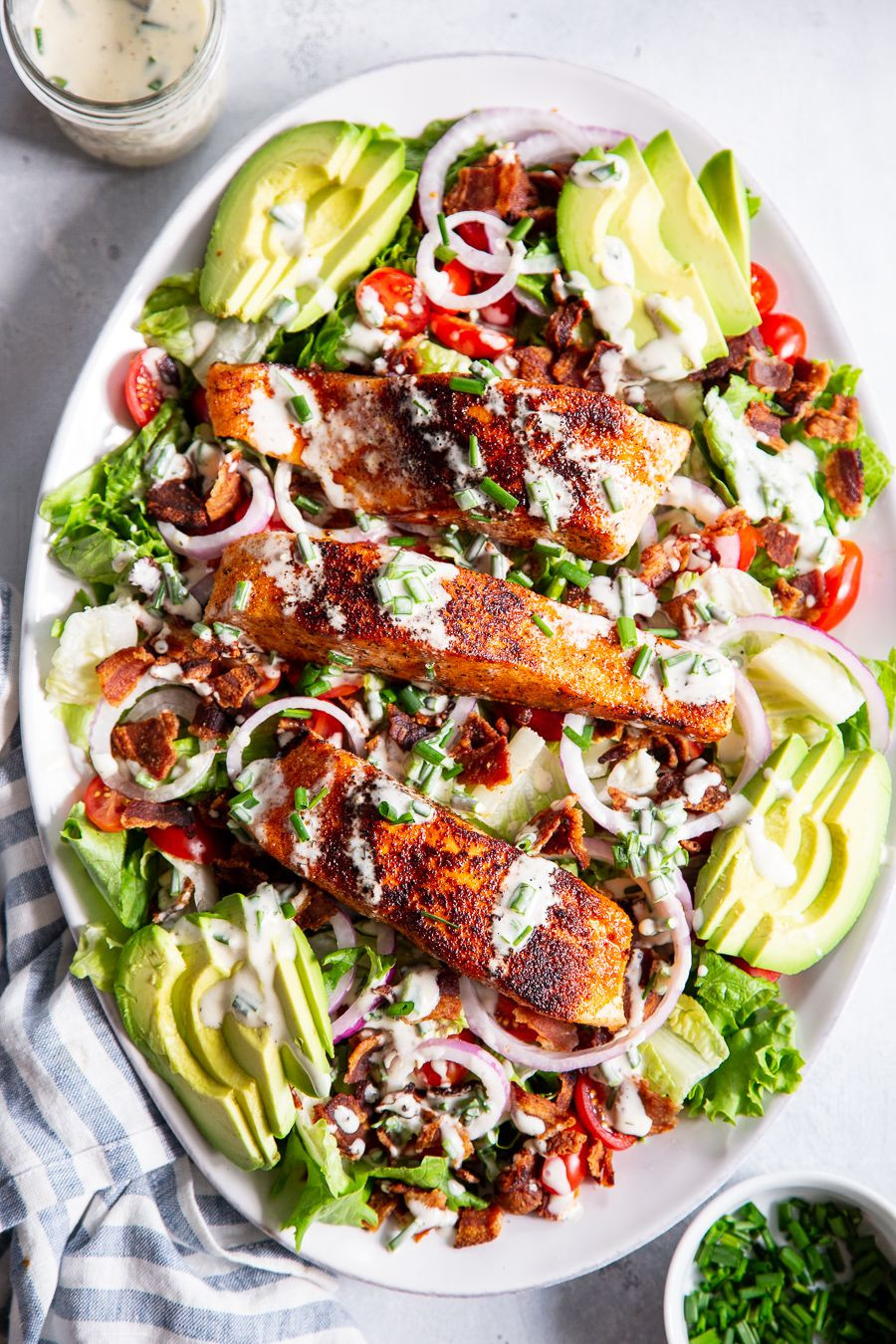 Clean Keto Salad Dressing
 Salmon BLT Salad with Chive Ranch Dressing Paleo Whole30