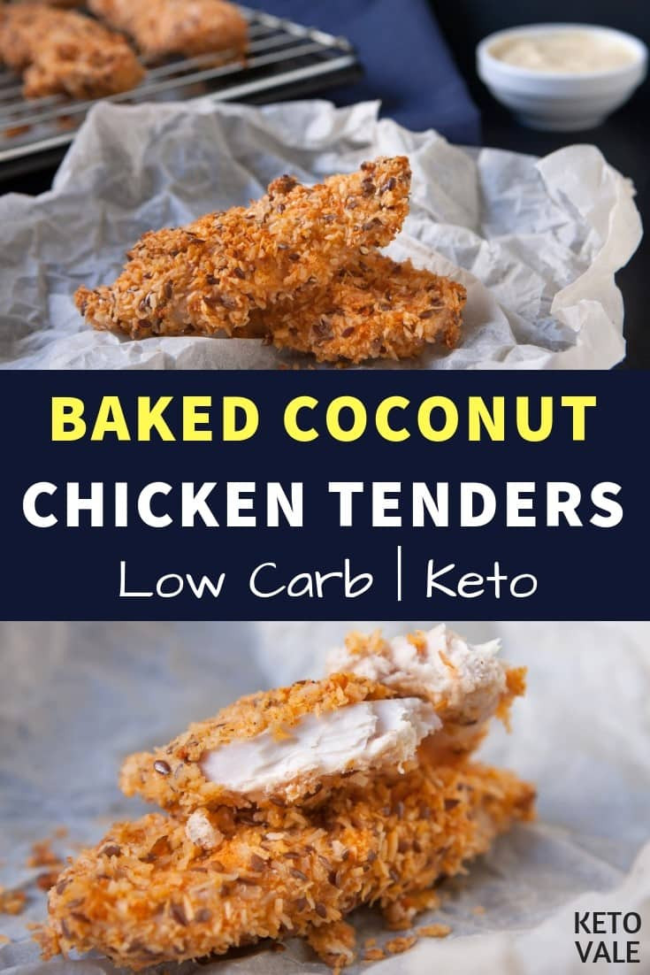 Coconut Chicken Keto Keto Baked Coconut Chicken Tenders Low Carb Recipe