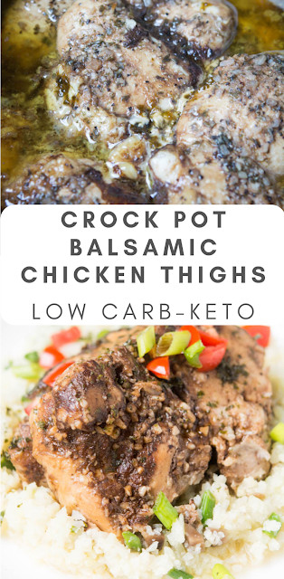 Crock Pot Keto Chicken Thighs
 Low Carb Keto Crock Pot Balsamic Chicken Thighs
