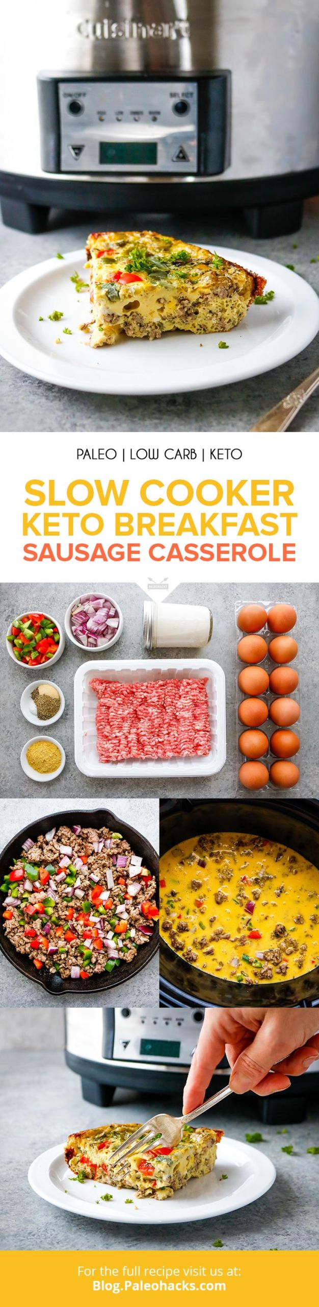 Crockpot Keto Breakfast
 Slow Cooker Keto Breakfast Sausage Casserole
