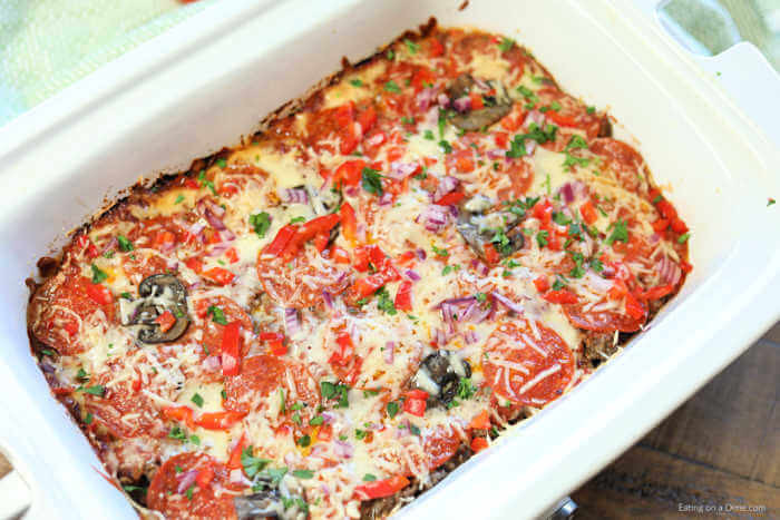 Crockpot Keto Pizza Casserole
 Crock Pot Low Carb Pizza Casserole Recipe Keto and Low Carb