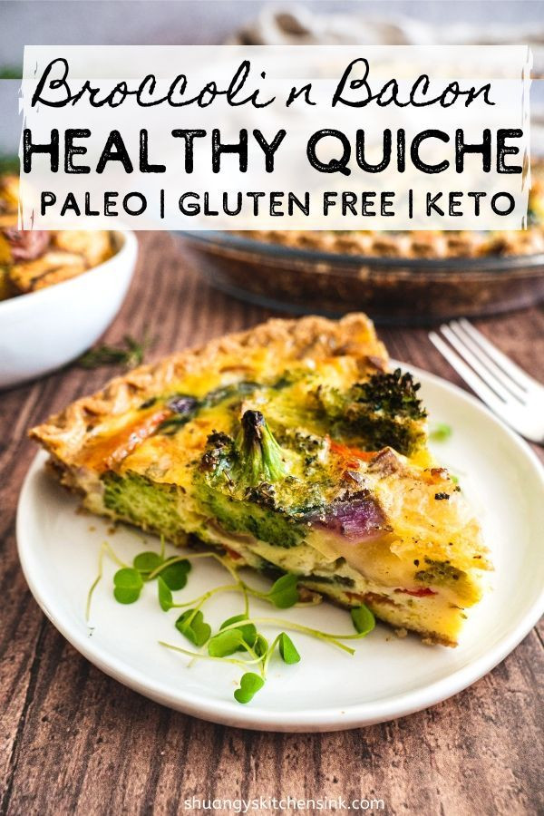 Dairy Free Keto Quiche
 Broccoli Bacon Quiche Paleo Keto Recipe