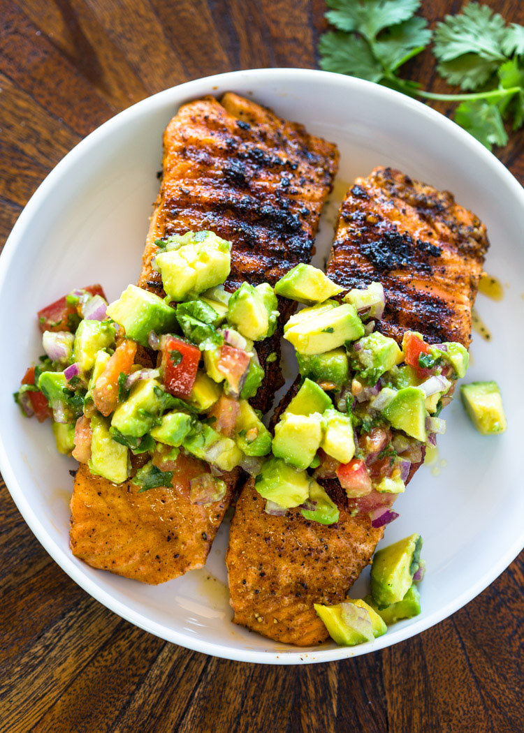 Dinner Recipes Healthy Low Carb Keto
 Salmon with Avocado Salsa Low Carb Paleo Whole30