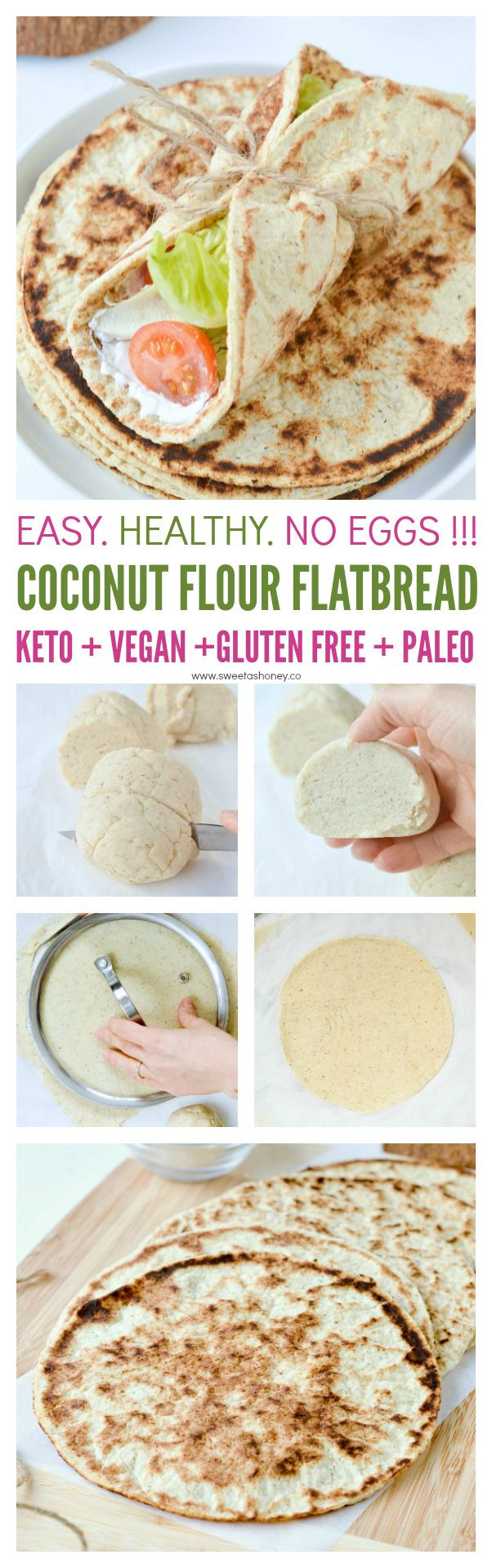 Eggless Keto Bread
 Coconut flour flatbread Keto Vegan eggless Easy