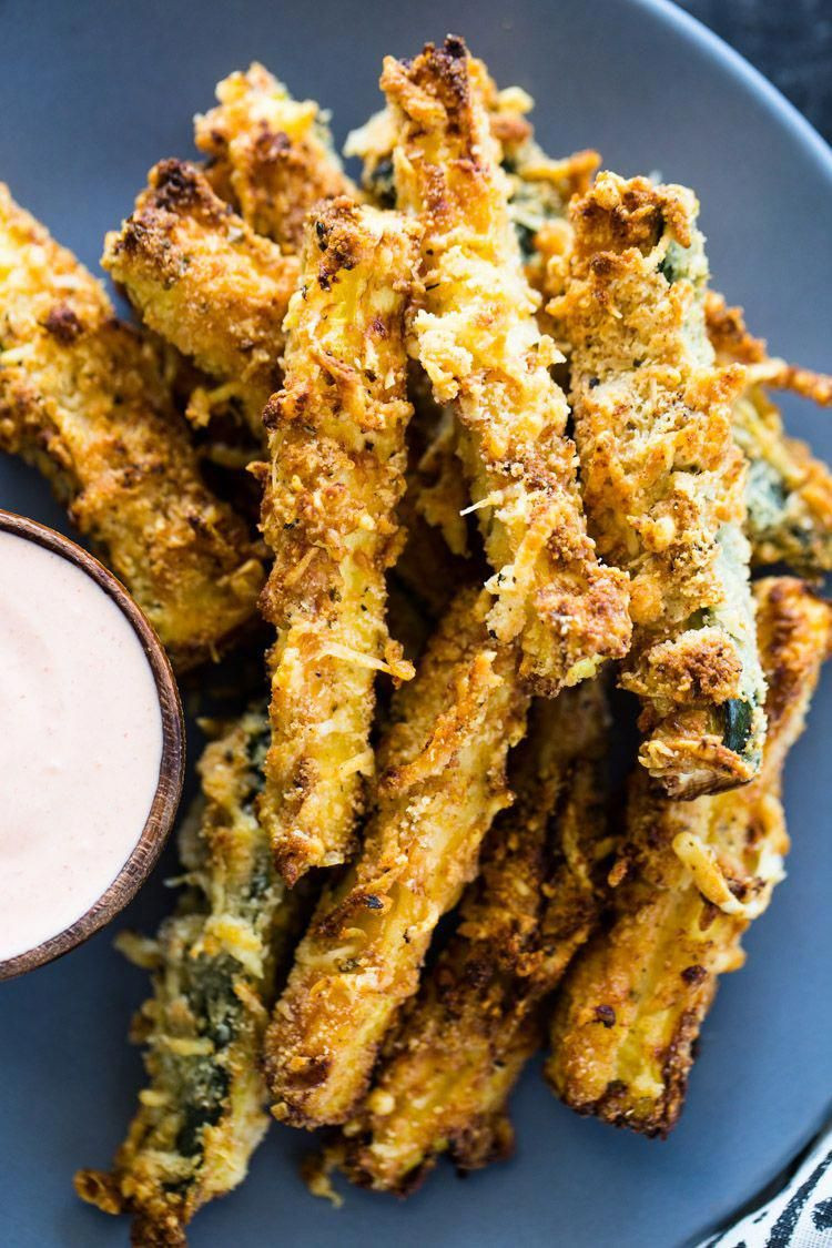 Fried Zucchini Air Fryer Keto
 Crispy parmesan zucchini fries baked in the air fryer