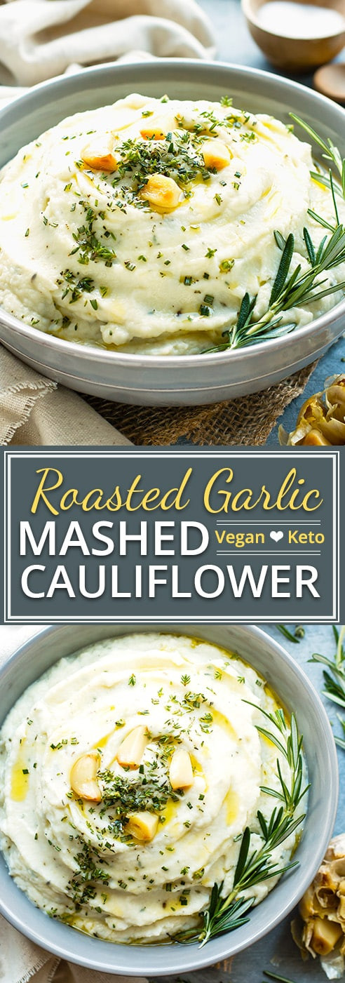 Garlic Mashed Cauliflower Keto
 Roasted Garlic Mashed Cauliflower