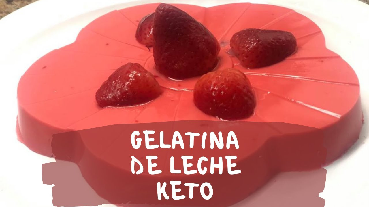 Gelatina Keto Videos Gelatina KETO de leche sabor fresa sin azúcar