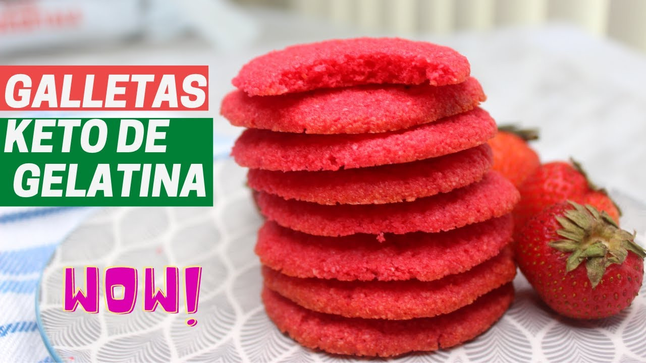 Gelatina Keto Videos Galletas keto de gelatina de fresa Libres de gluten low