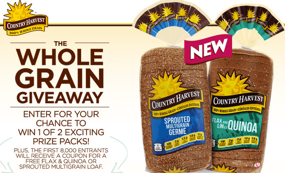 Grain Free Bread Brands
 Country Harvest Whole Grain Giveaway Free Flax & Quinoa