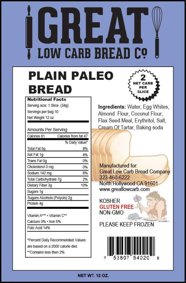 Great Low Carb Bread
 Great Low Carb Bread pany sliced Paleo Bread Plain 12oz