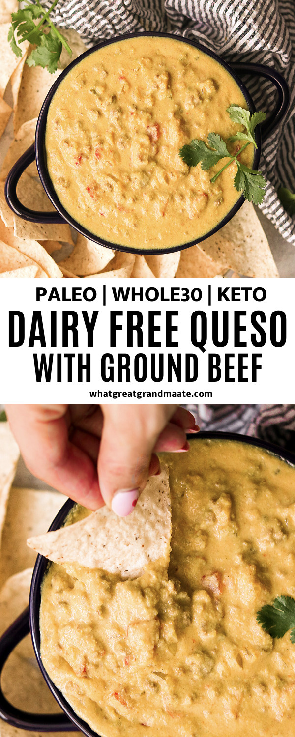 Ground Beef Keto Dairy Free
 Dairy Free Queso Dip with Ground Beef Paleo Whole30