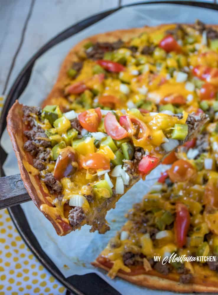 Ground Beef Keto Pizza
 Low Carb Cheeseburger Pizza