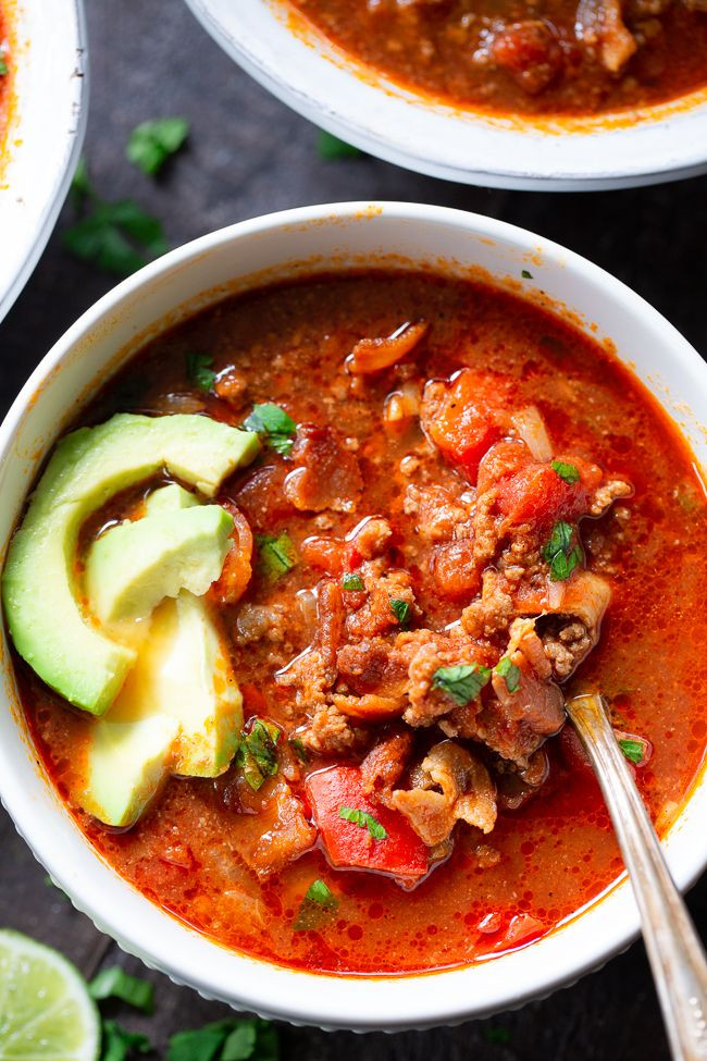 Ground Beef Keto Recipes For Dinner Dairy Free
 Beef Chili with Bacon in the Instant Pot Paleo Whole30