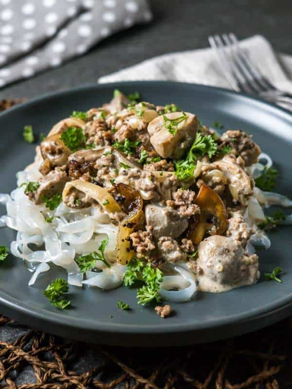 Ground Beef Keto Stroganoff
 Easy e Pot Keto Ground Beef Stroganoff