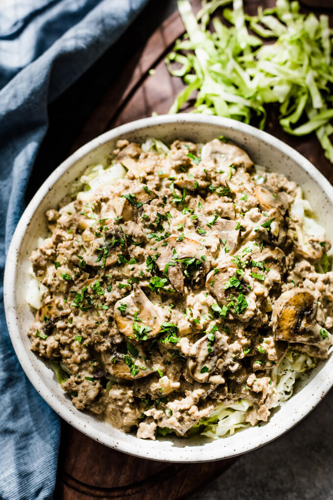 Ground Beef Keto Stroganoff
 Low Carb Beef Stroganoff ground beef stroganoff