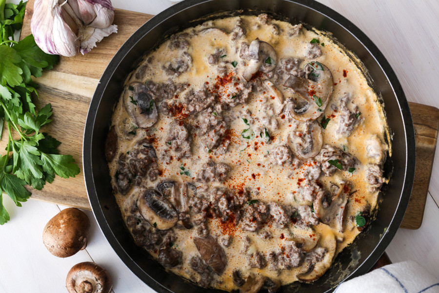 Ground Beef Keto Stroganoff
 Keto Ground Beef Stroganoff