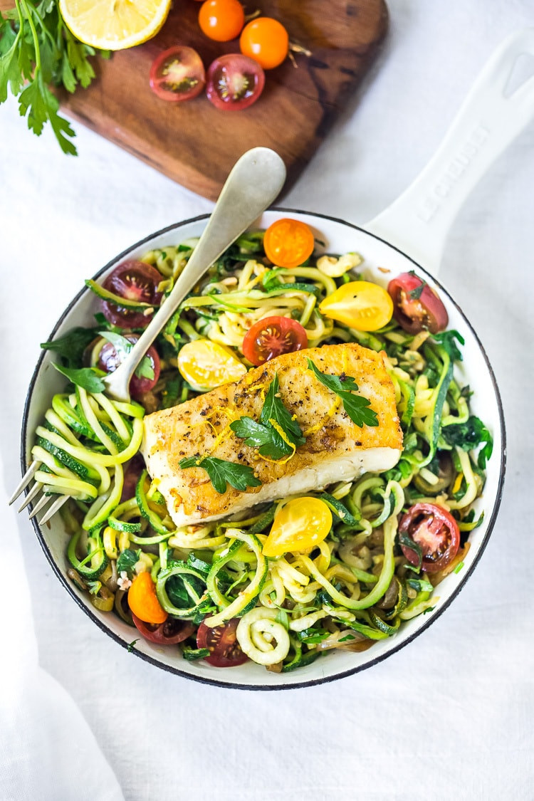Healthy Keto Dinner Recipes For Two
 Pan Seared Halibut with Lemony Zucchini Noodles