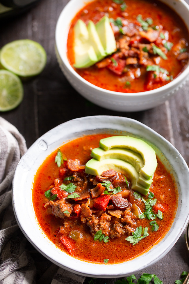 Instant Pot Chili Ground Beef Keto
 Beef Chili with Bacon in the Instant Pot Paleo Whole30