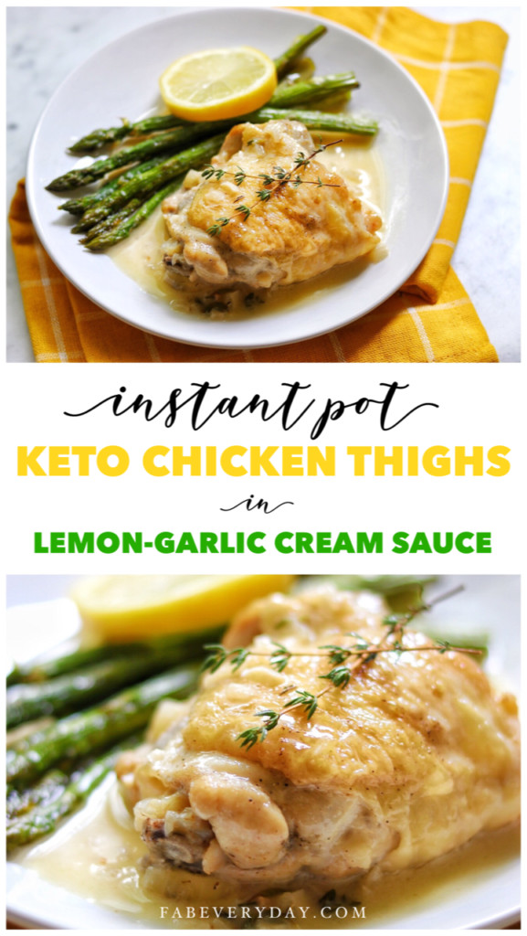 Instapot Keto Chicken Thighs
 Instant Pot Keto Chicken Thighs in Lemon Garlic Cream