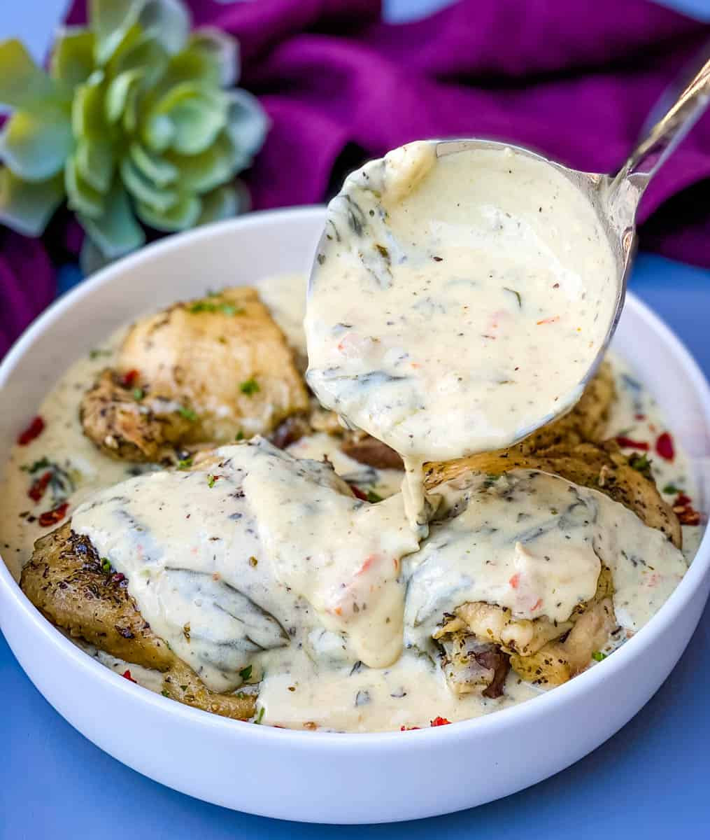 Instapot Keto Chicken Thighs
 Instant Pot Keto Low Carb Creamy Garlic Tuscan Chicken