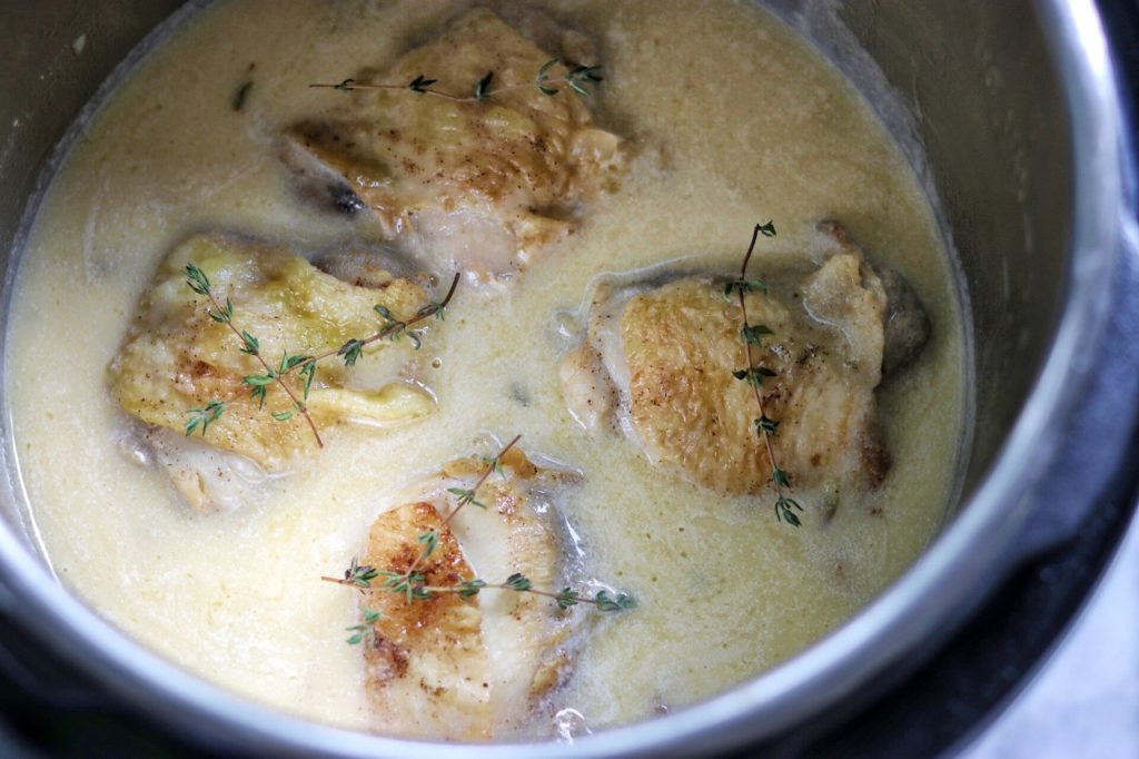 Instapot Keto Chicken Thighs
 Instant Pot Keto Chicken Thighs in Lemon Garlic Cream