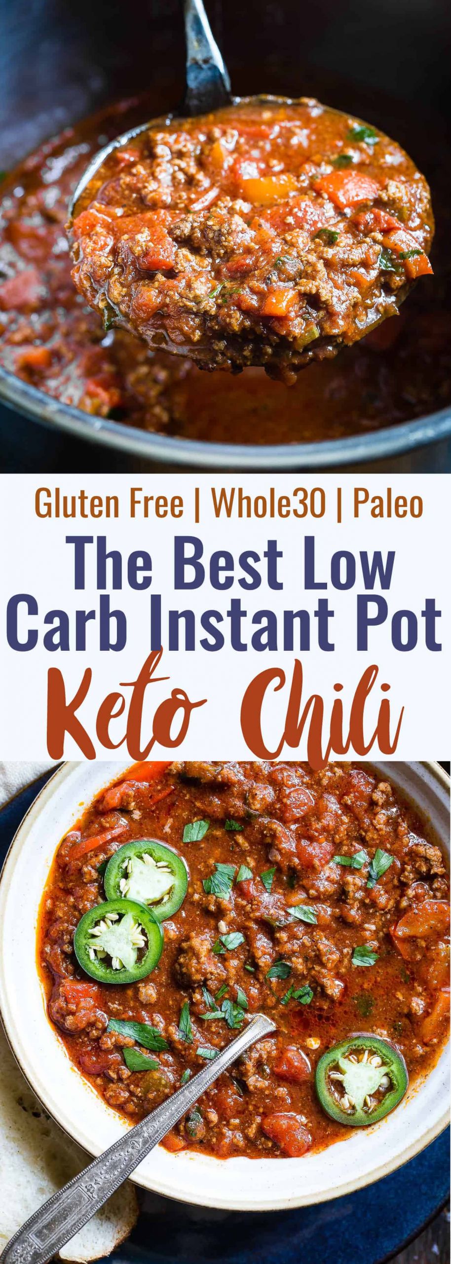 Instapot Keto Chili
 No Bean Whole30 Keto Chili in the Instant Pot Paleo