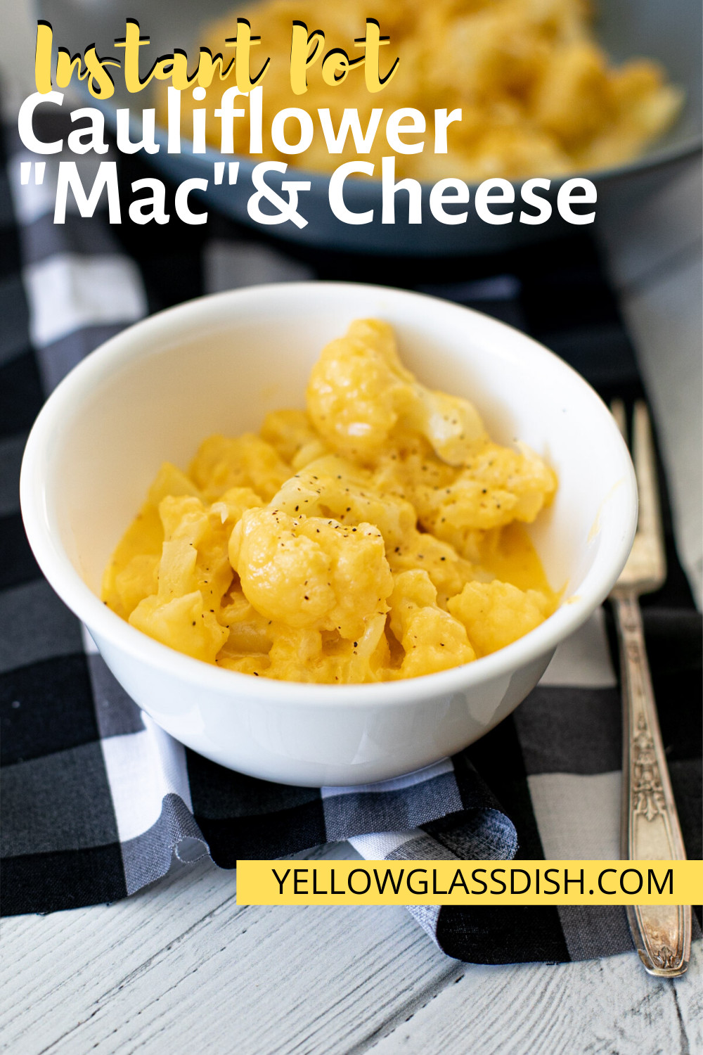 Instapot Keto Mac And Cheese
 Instant Pot Cauliflower Mac And Cheese Yellow Glass Dish