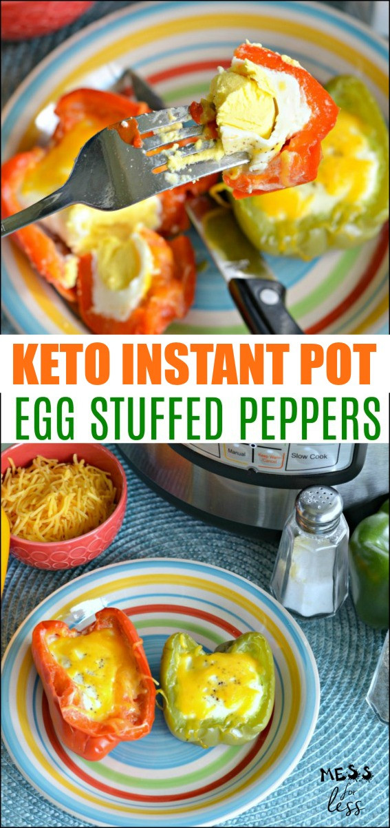 Instapot Keto Stuffed Peppers
 Keto Instant Pot Egg Stuffed Peppers Mess for Less