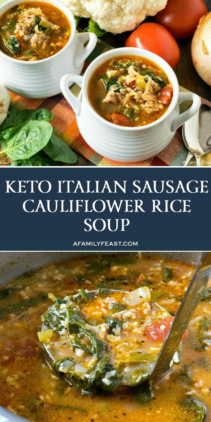 Italian Sausage Keto Recipes
 Keto Italian Sausage and Cauliflower Rice Soup A Family