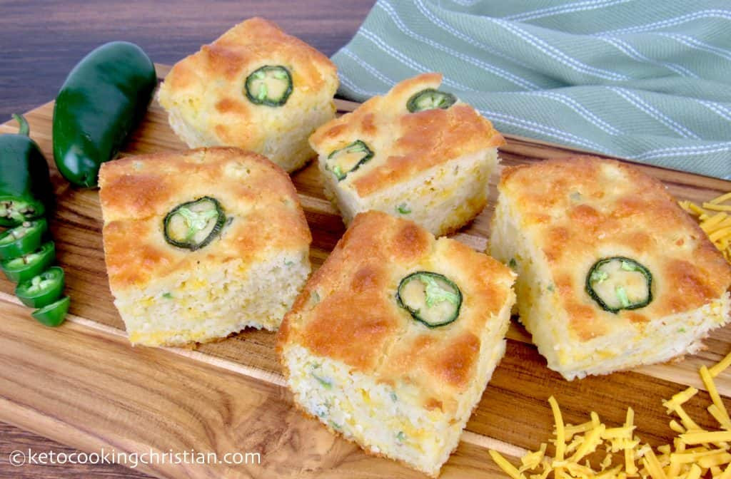 Jalapeno Cheddar Keto Cornbread
 Cheddar Jalapeño "Cornbread" Keto Low Carb Gluten Free